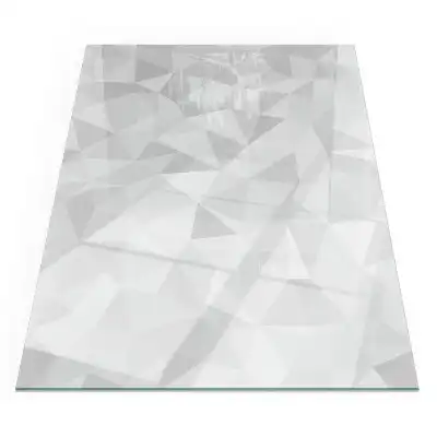 Plaque de sol rectangulaire pour poêle à bois avec motif géométrique abstrait