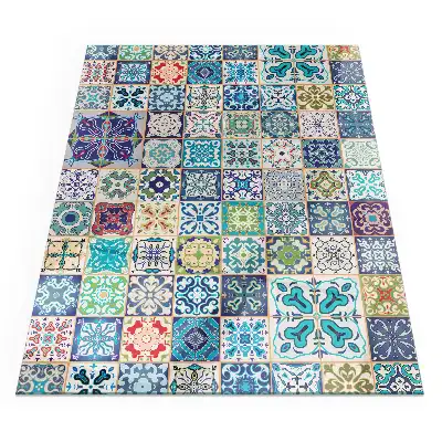 Plaque de sol rectangulaire pour poêle à bois à motifs mosaïque