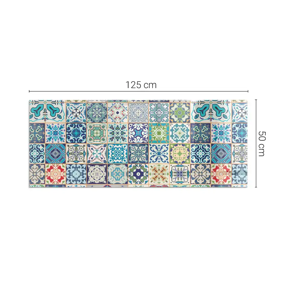 Plaque de sol rectangulaire pour poêle à bois à motifs mosaïque