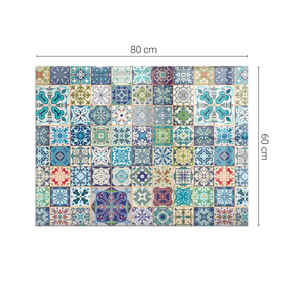 Plaque de sol rectangulaire pour poêle à bois à motifs mosaïque