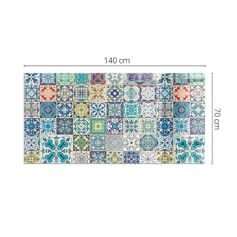 Plaque de sol rectangulaire pour poêle à bois à motifs mosaïque