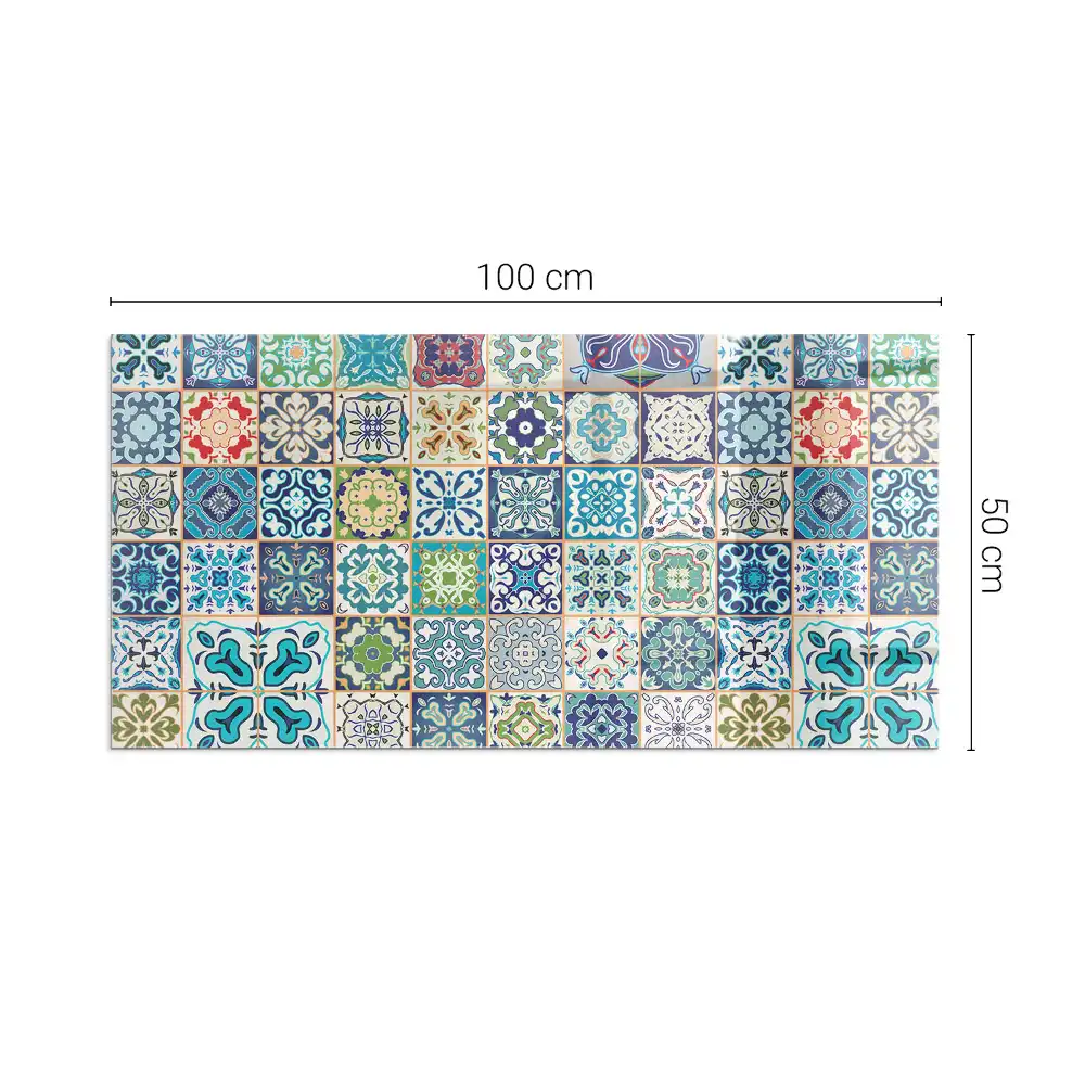 Plaque de sol rectangulaire pour poêle à bois à motifs mosaïque