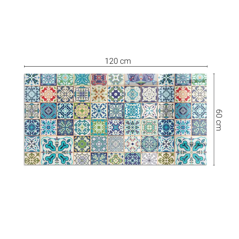 Plaque de sol rectangulaire pour poêle à bois à motifs mosaïque