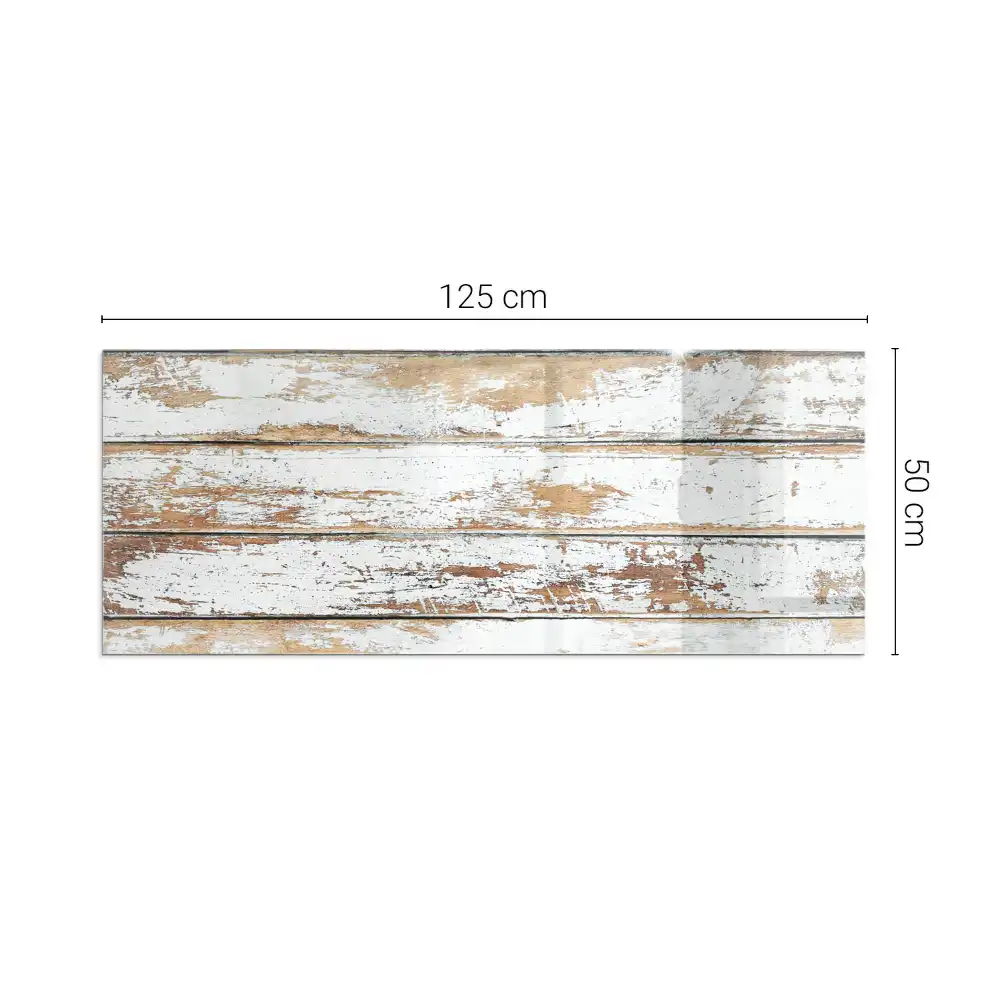 Plaque de sol rectangulaire en verre pour cheminée d'angle aspect bois endommagé