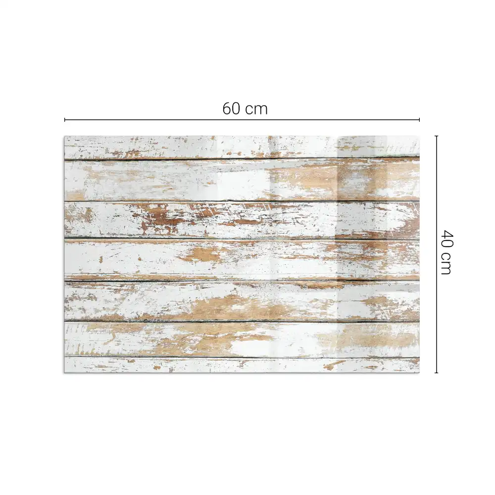 Plaque de sol rectangulaire en verre pour cheminée d'angle aspect bois endommagé