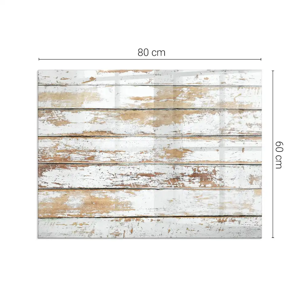 Plaque de sol rectangulaire en verre pour cheminée d'angle aspect bois endommagé