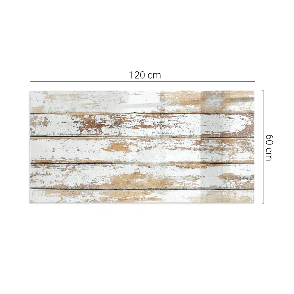 Plaque de sol rectangulaire en verre pour cheminée d'angle aspect bois endommagé