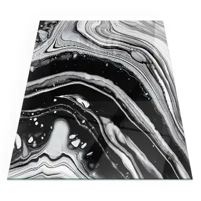 Plaque de sol rectangulaire pour poêle à bois motif vagues et lignes abstraites