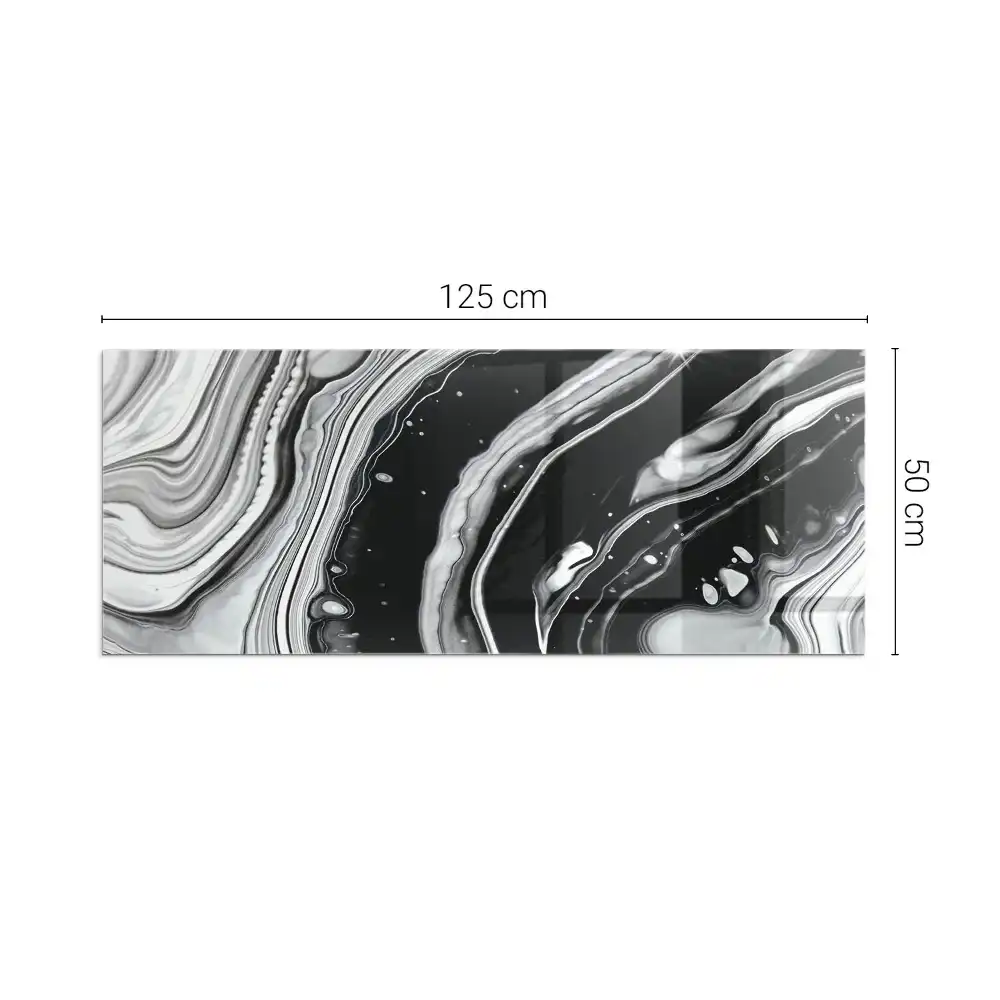 Plaque de sol rectangulaire pour poêle à bois motif vagues et lignes abstraites