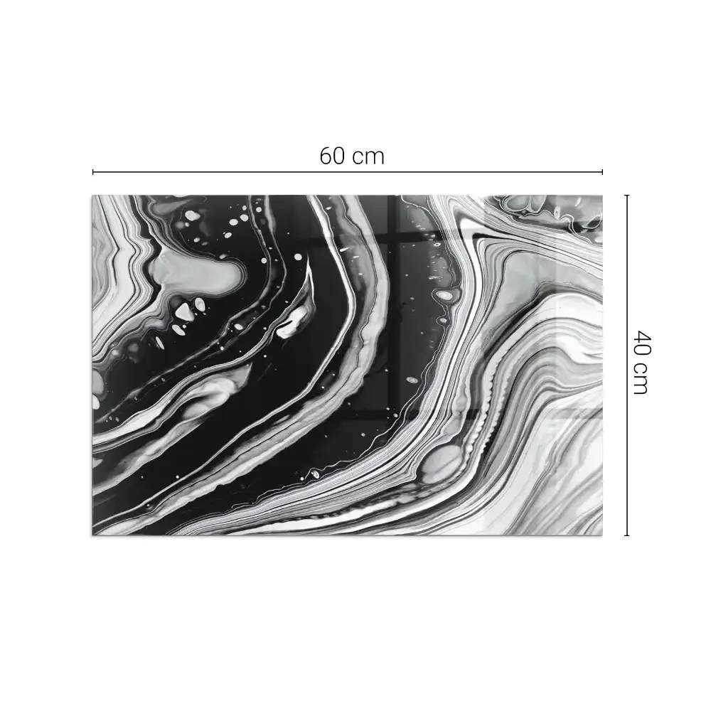 Plaque de sol rectangulaire pour poêle à bois motif vagues et lignes abstraites