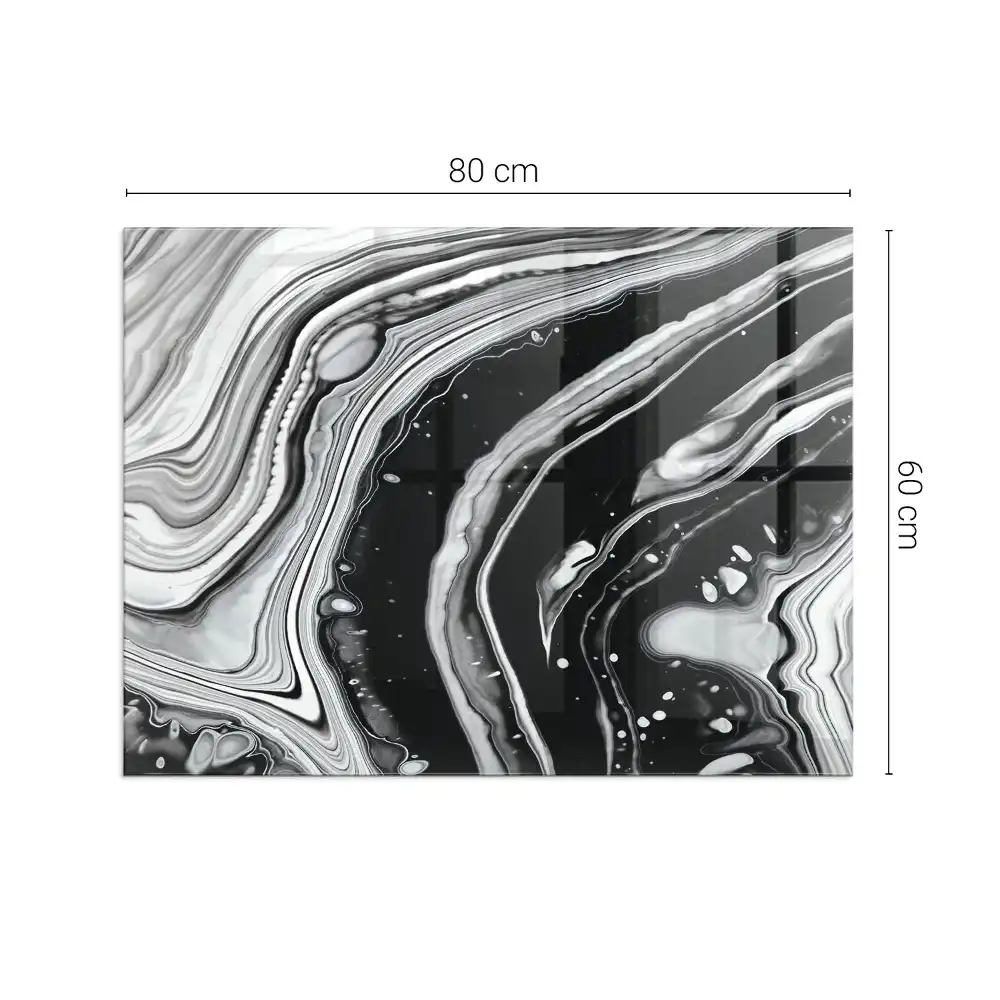 Plaque de sol rectangulaire pour poêle à bois motif vagues et lignes abstraites