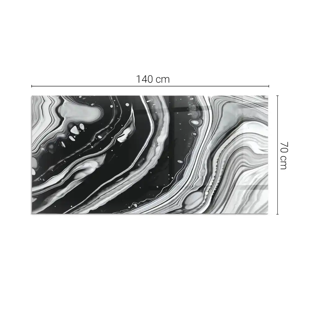 Plaque de sol rectangulaire pour poêle à bois motif vagues et lignes abstraites