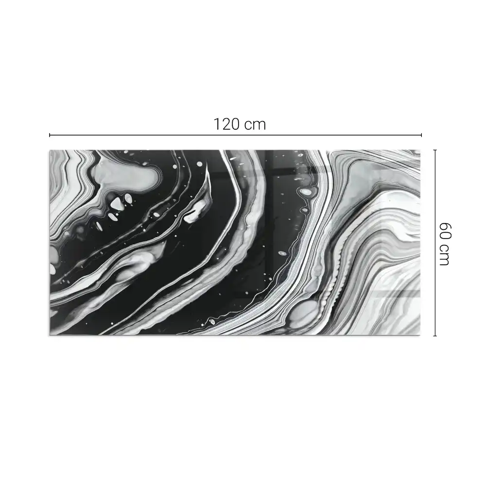 Plaque de sol rectangulaire pour poêle à bois motif vagues et lignes abstraites