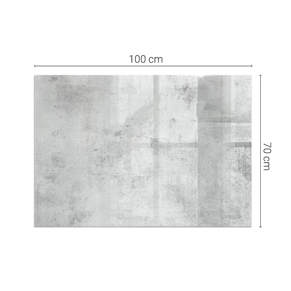 Plaque de sol rectangulaire en verre pour cheminée d'angle aspect béton brut