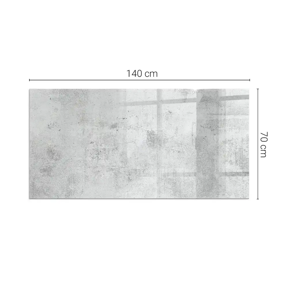 Plaque de sol rectangulaire en verre pour cheminée d'angle aspect béton brut