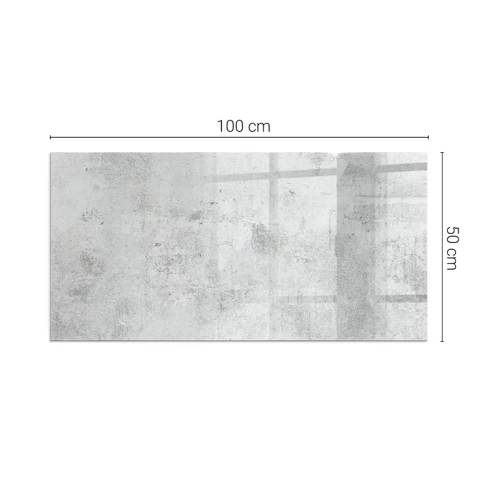 Plaque de sol rectangulaire en verre pour cheminée d'angle aspect béton brut