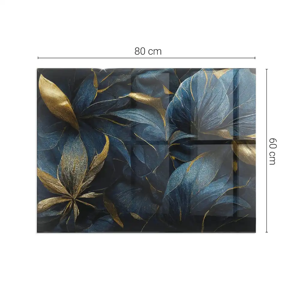Plaque de sol rectangulaire pour cheminée en verre trempé texturé motif feuilles
