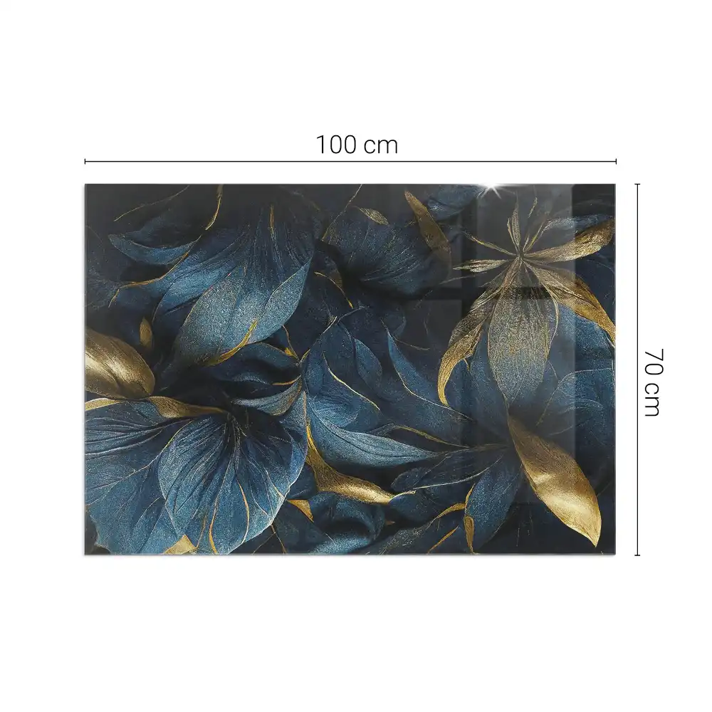 Plaque de sol rectangulaire pour cheminée en verre trempé texturé motif feuilles