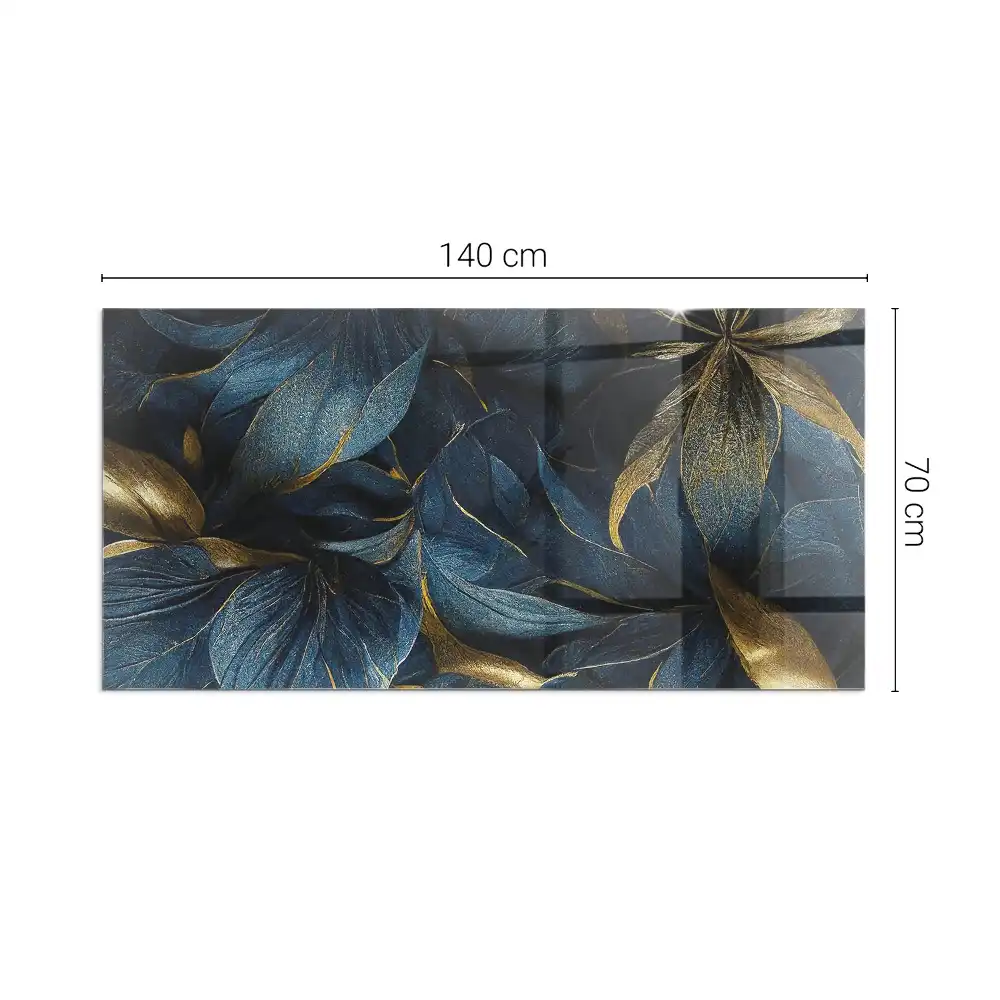 Plaque de sol rectangulaire pour cheminée en verre trempé texturé motif feuilles