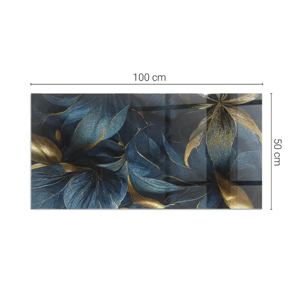 Plaque de sol rectangulaire pour cheminée en verre trempé texturé motif feuilles