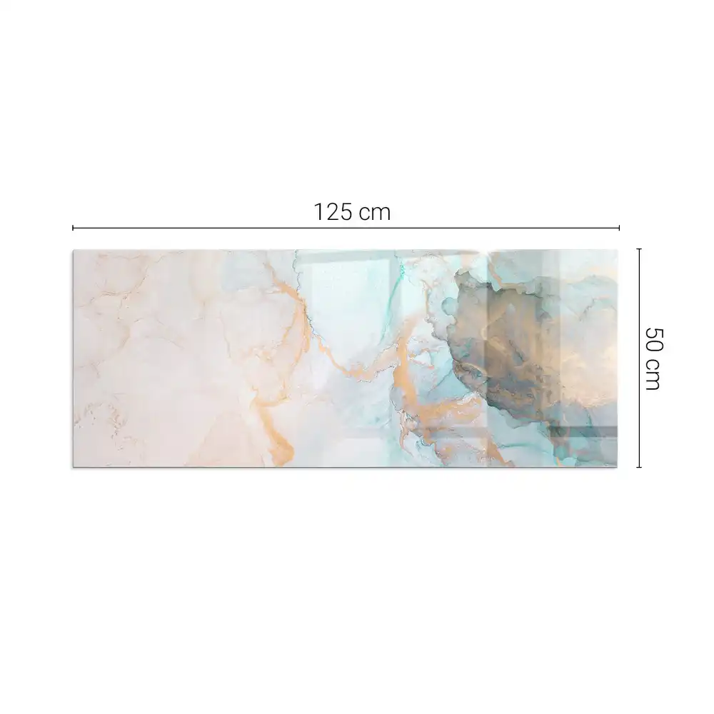 Plaque de sol rectangulaire en verre pour cheminée d'angle motif fluide abstrait