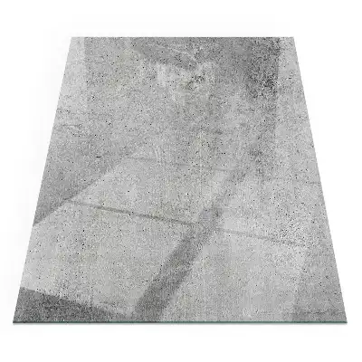 Plaque de sol rectangulaire en verre trempé pour cheminée aspect béton brut