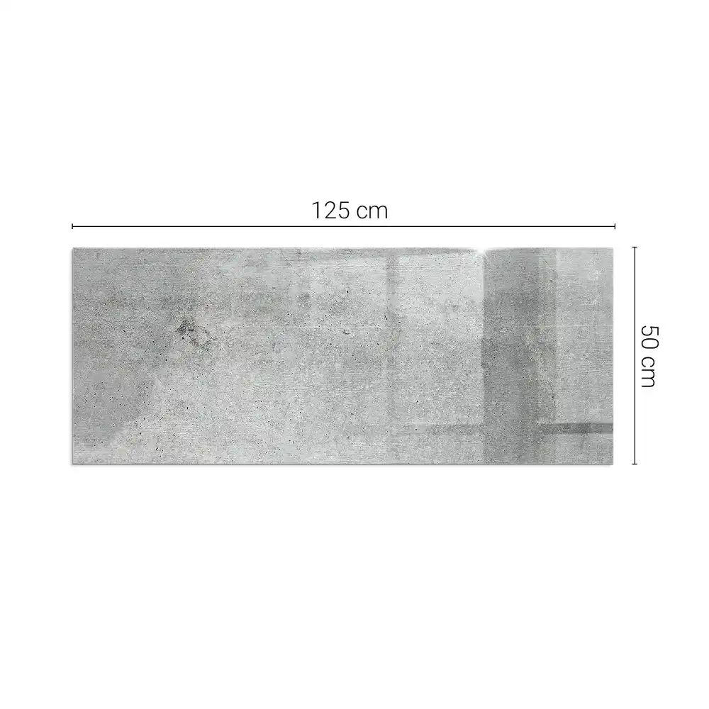Plaque de sol rectangulaire en verre trempé pour cheminée aspect béton brut