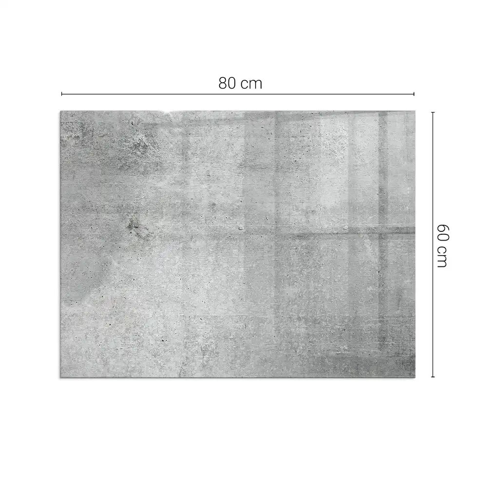Plaque de sol rectangulaire en verre trempé pour cheminée aspect béton brut