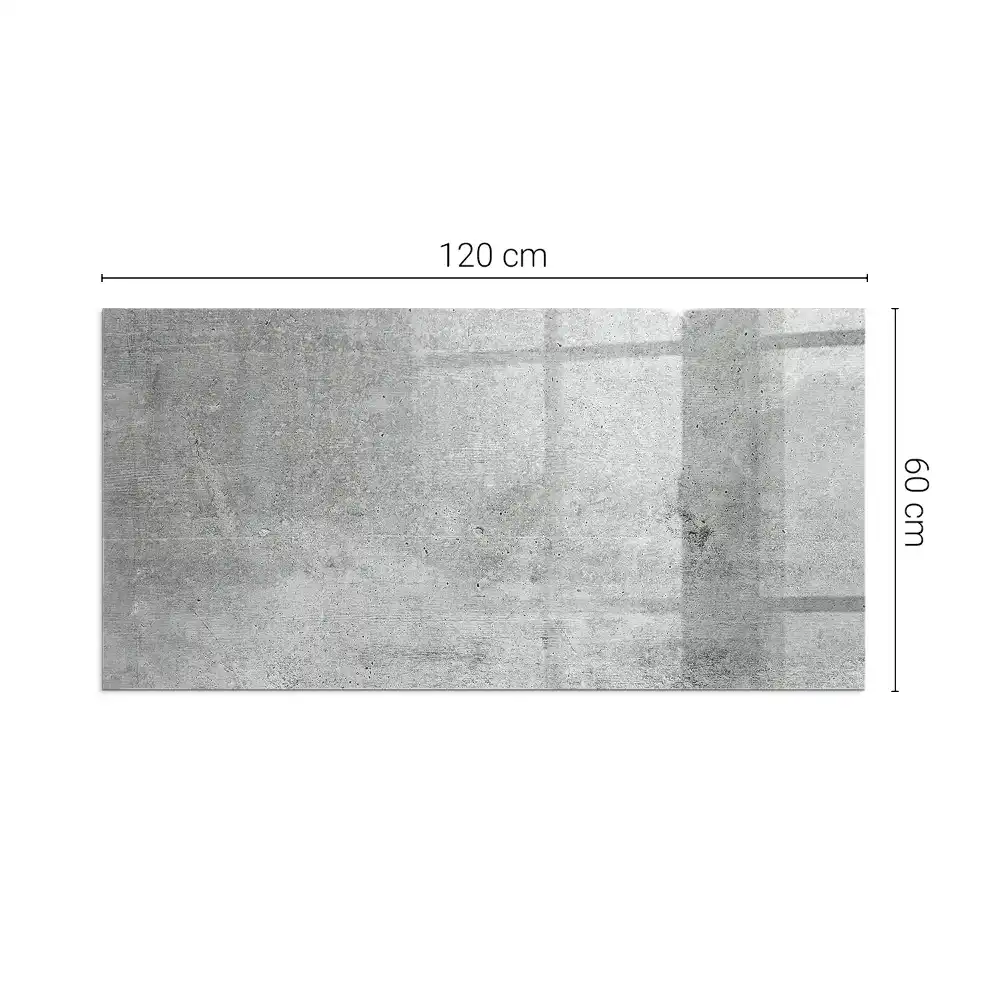 Plaque de sol rectangulaire en verre trempé pour cheminée aspect béton brut