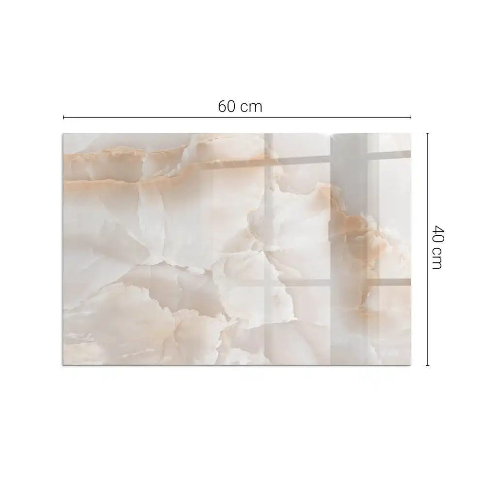 Plaque de sol rectangulaire en verre pour cheminée d'angle avec motif pierre naturelle