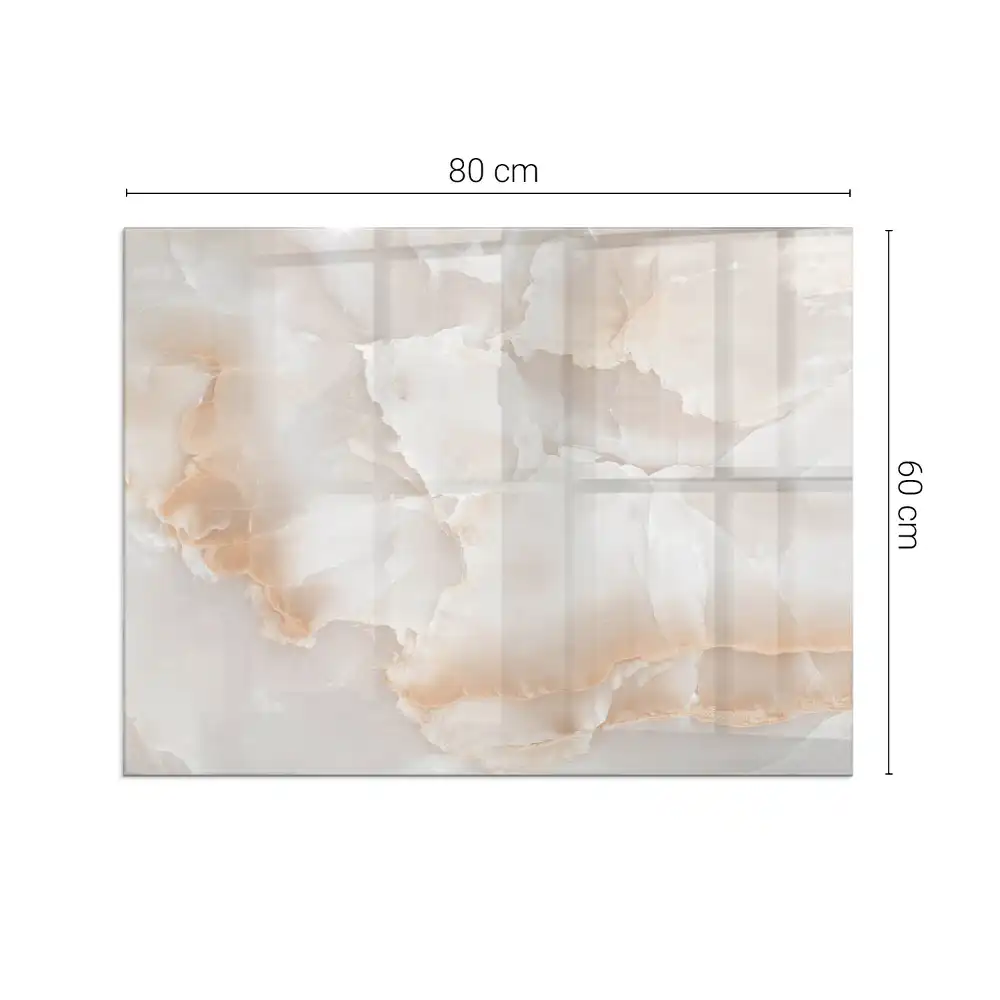 Plaque de sol rectangulaire en verre pour cheminée d'angle avec motif pierre naturelle