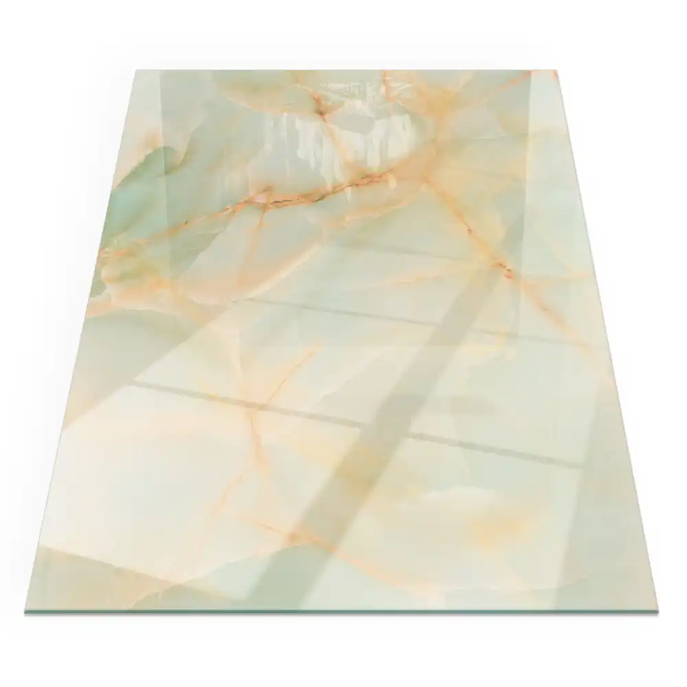Plaque de sol rectangulaire pour poêle à bois motif marbre abstrait