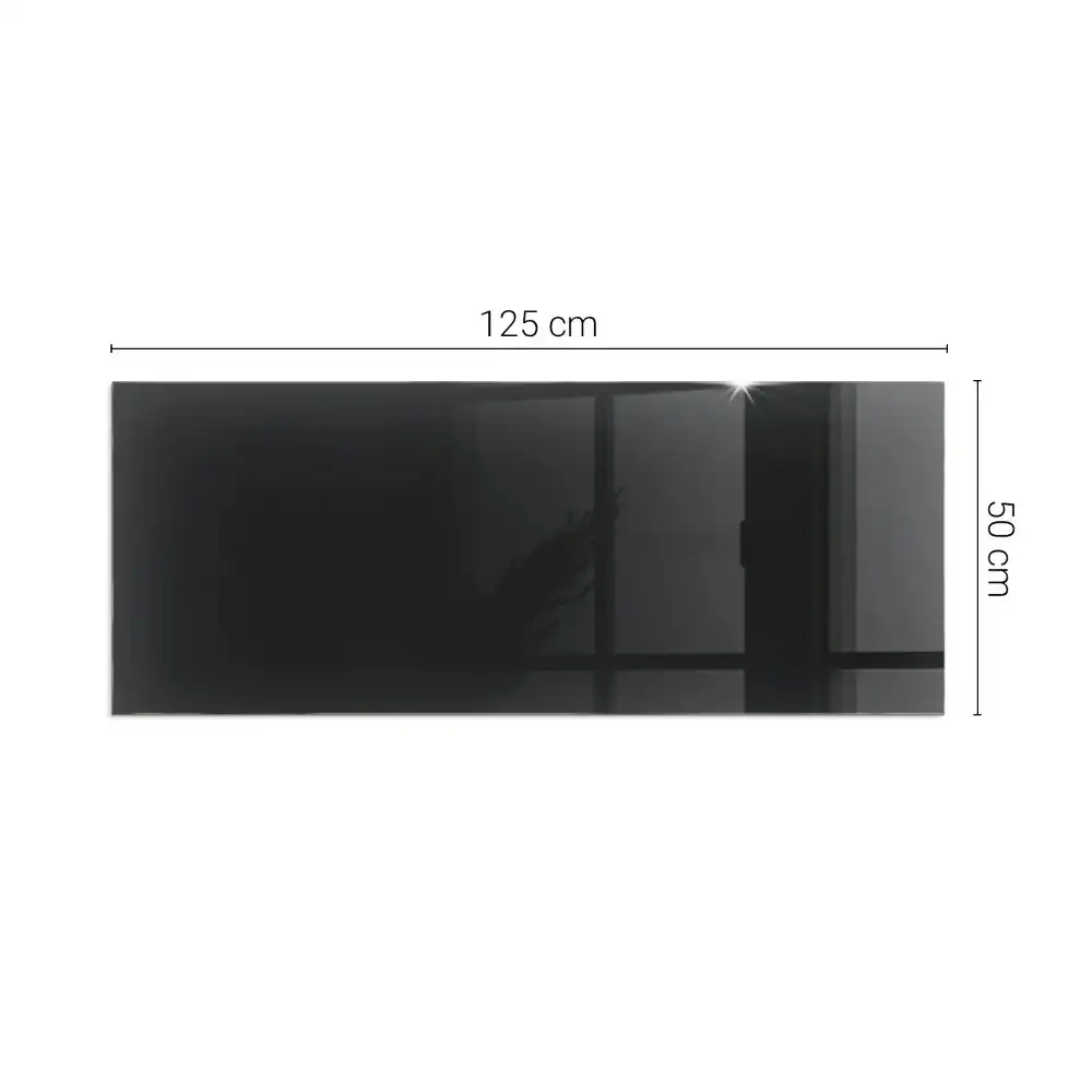 Plaque de sol rectangulaire en verre noir pour cheminée d'angle