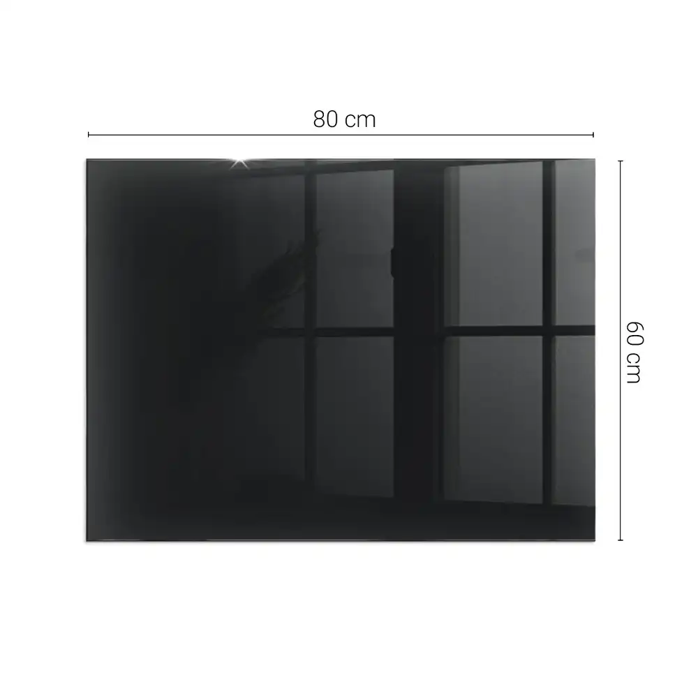 Plaque de sol rectangulaire en verre noir pour cheminée d'angle
