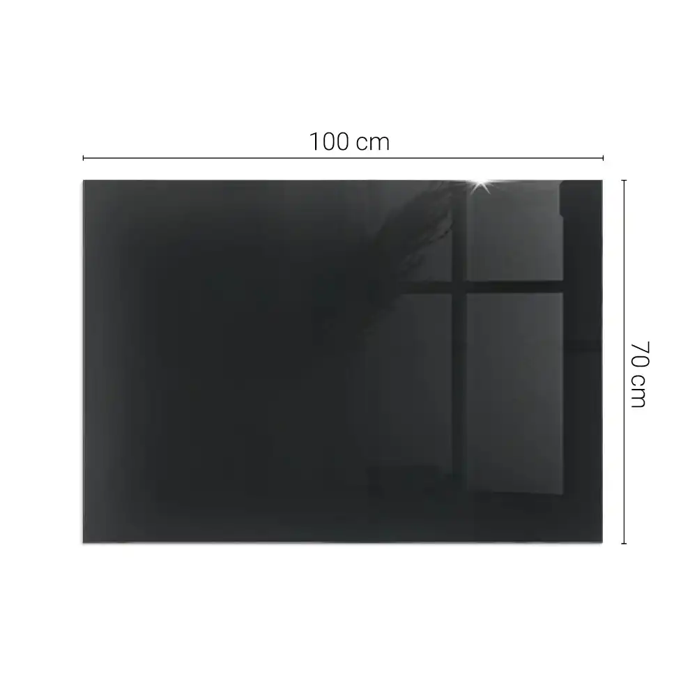 Plaque de sol rectangulaire en verre noir pour cheminée d'angle