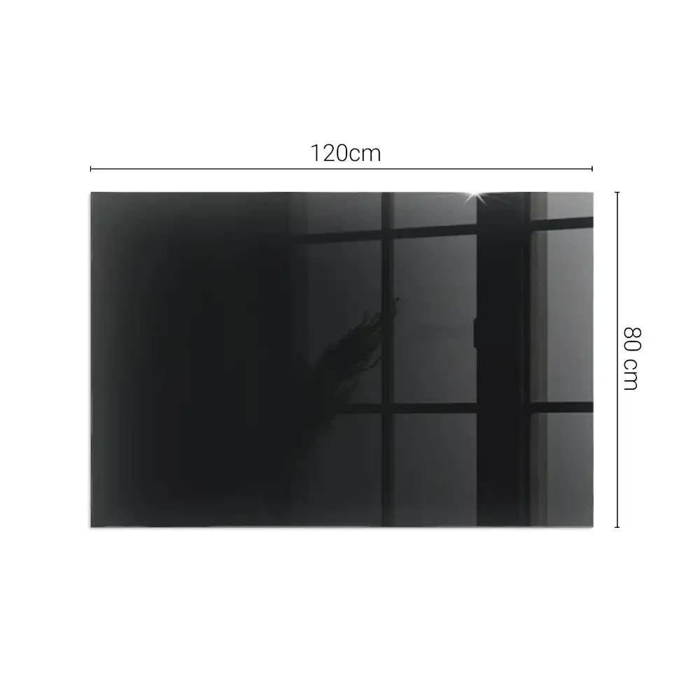 Plaque de sol rectangulaire en verre noir pour cheminée d'angle