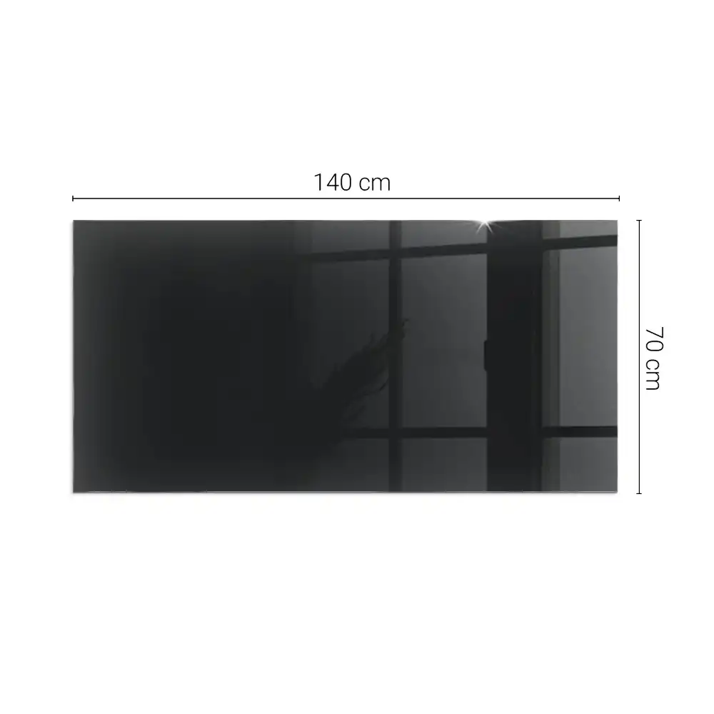 Plaque de sol rectangulaire en verre noir pour cheminée d'angle