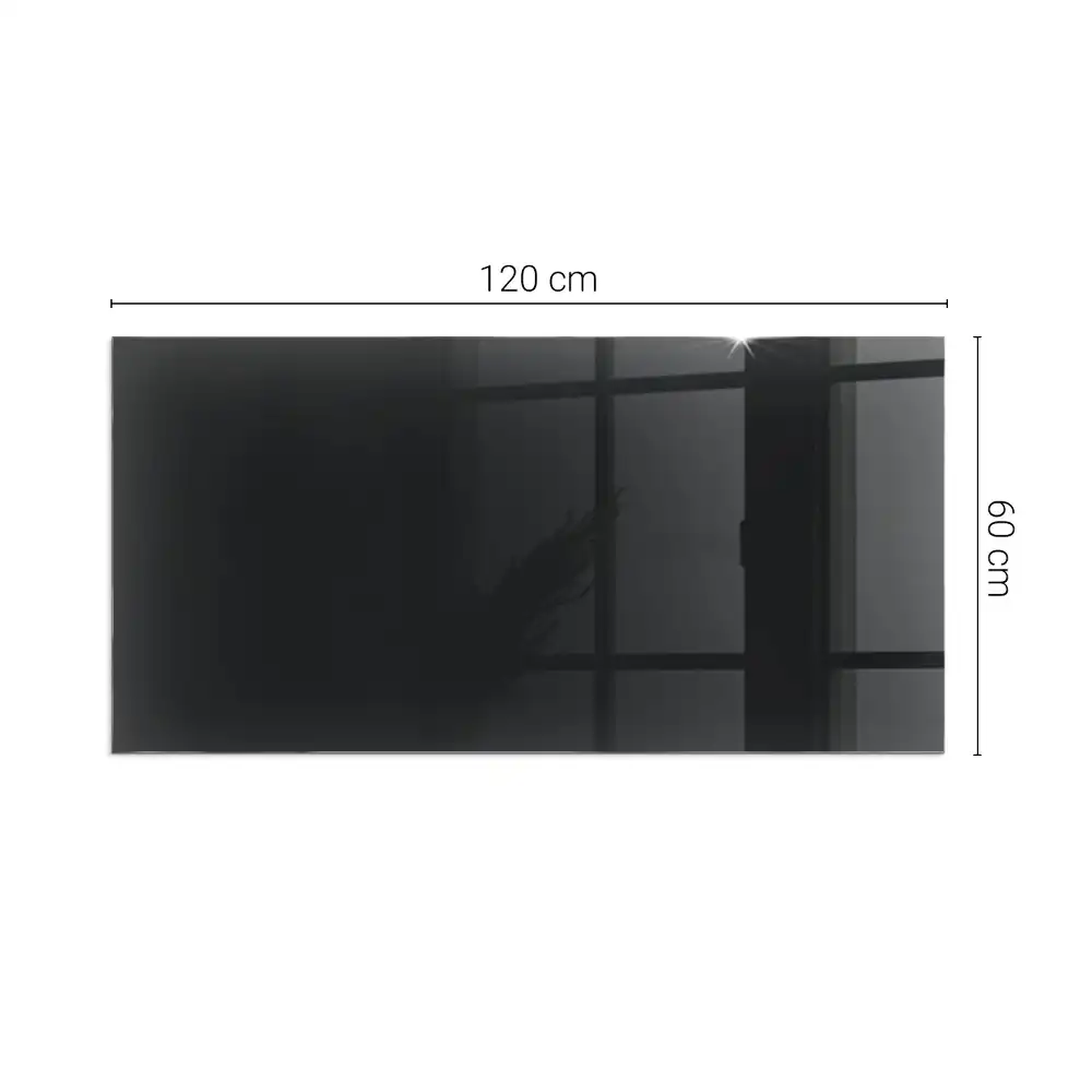 Plaque de sol rectangulaire en verre noir pour cheminée d'angle