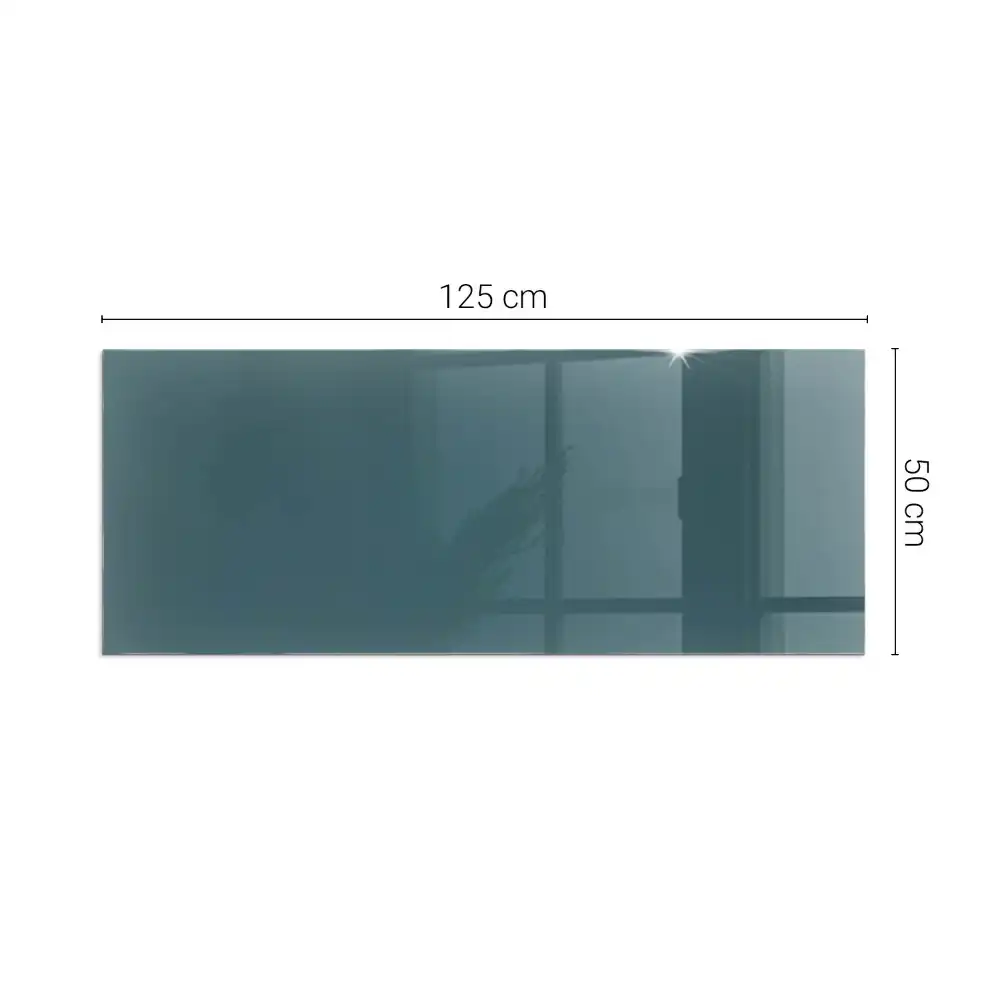 Plaque de sol rectangulaire pour cheminée en verre trempé couleur mer