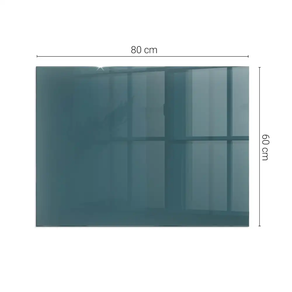 Plaque de sol rectangulaire pour cheminée en verre trempé couleur mer