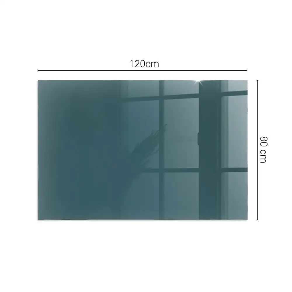 Plaque de sol rectangulaire pour cheminée en verre trempé couleur mer