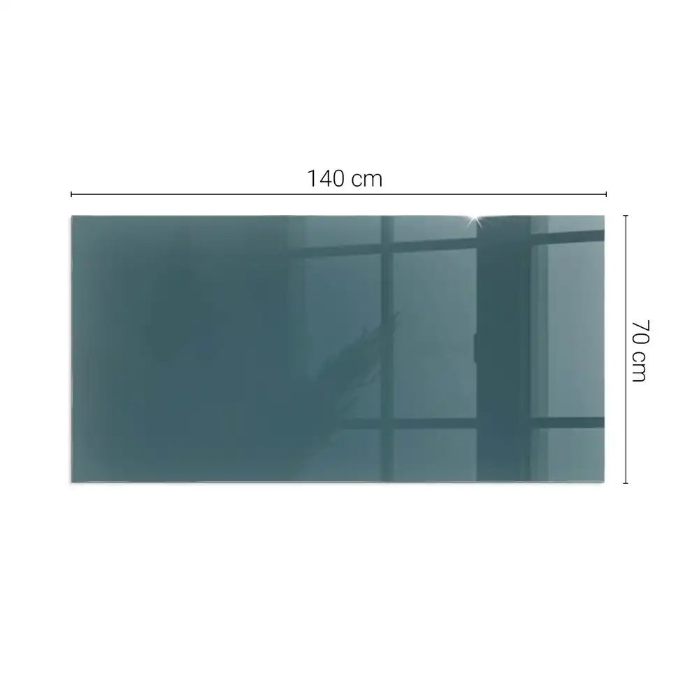 Plaque de sol rectangulaire pour cheminée en verre trempé couleur mer