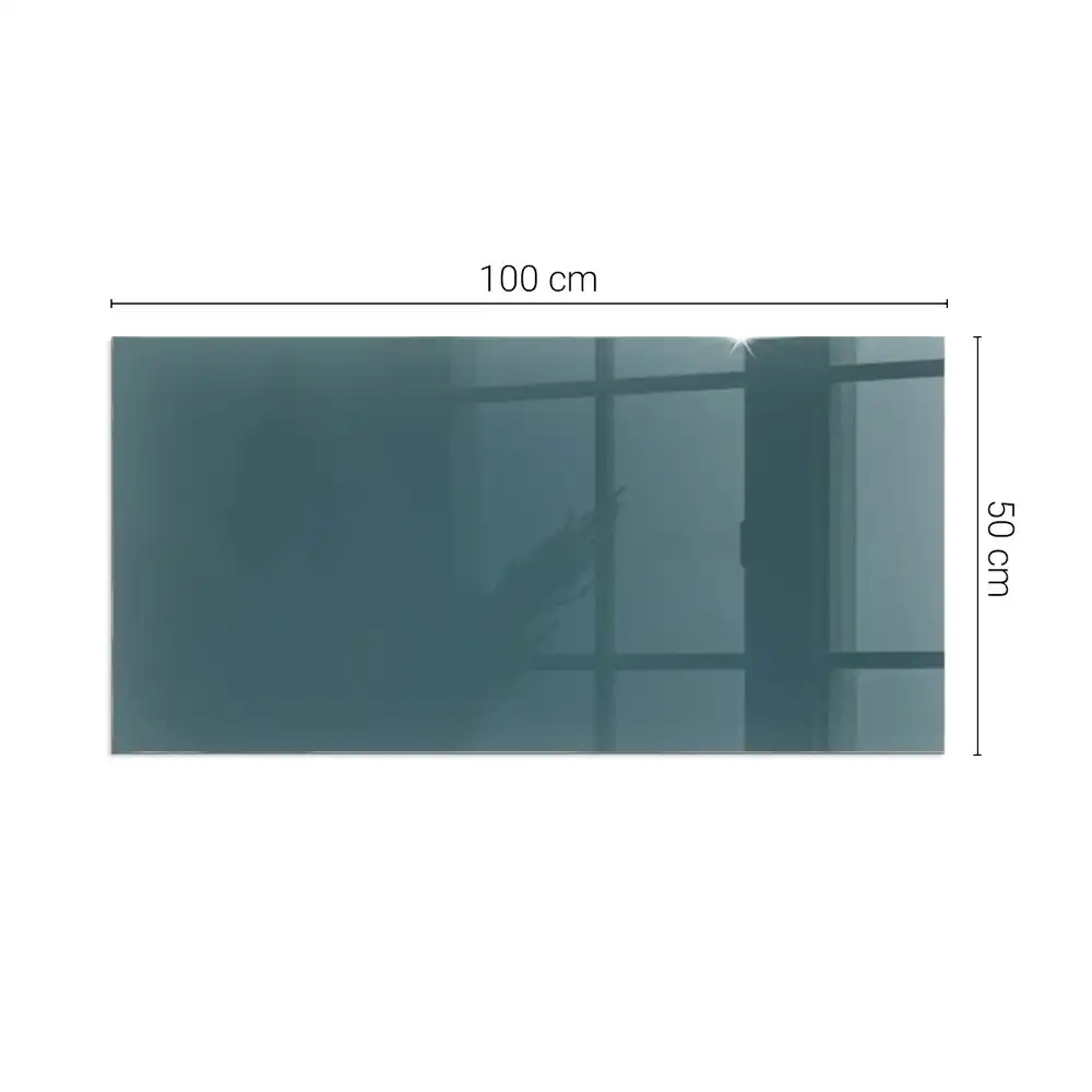Plaque de sol rectangulaire pour cheminée en verre trempé couleur mer