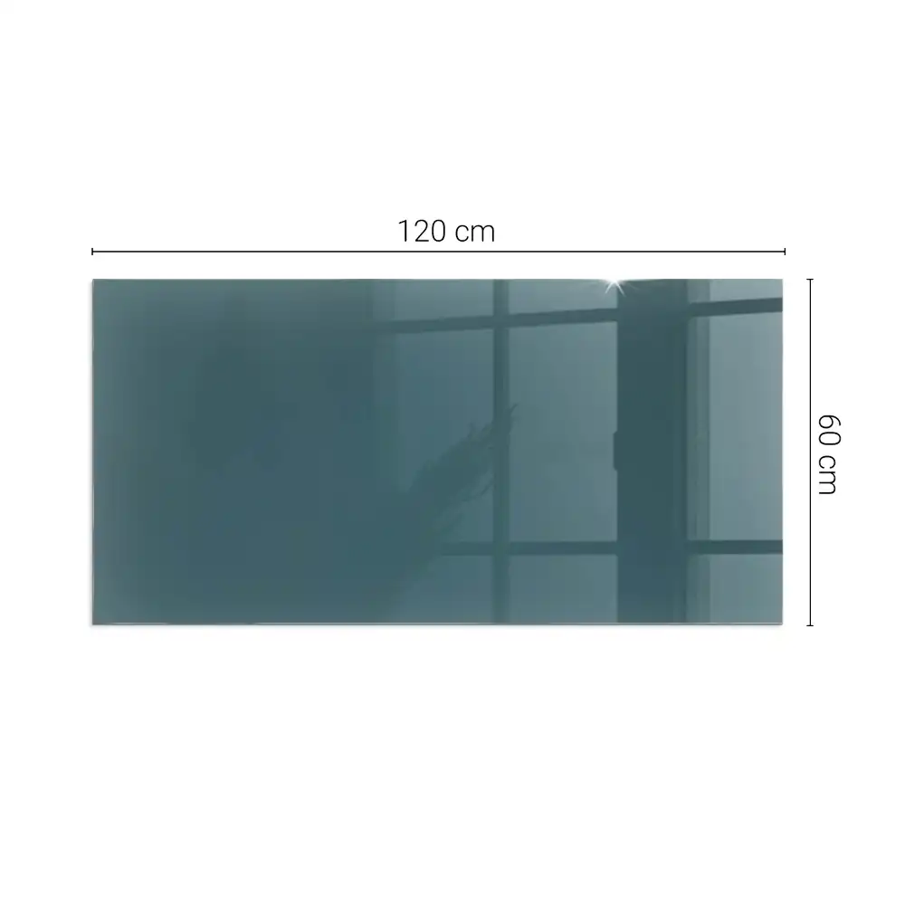 Plaque de sol rectangulaire pour cheminée en verre trempé couleur mer