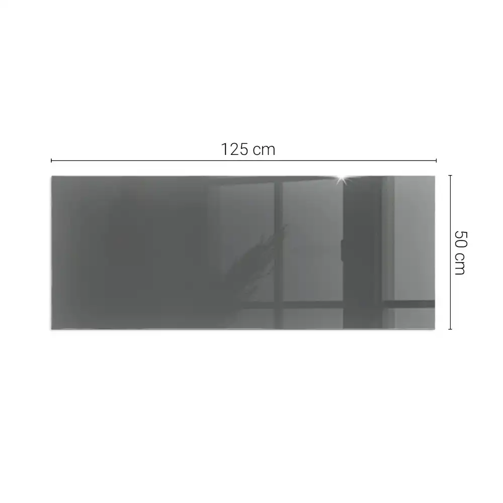 Plaque de sol rectangulaire en verre gris-brun pour cheminée d'angle