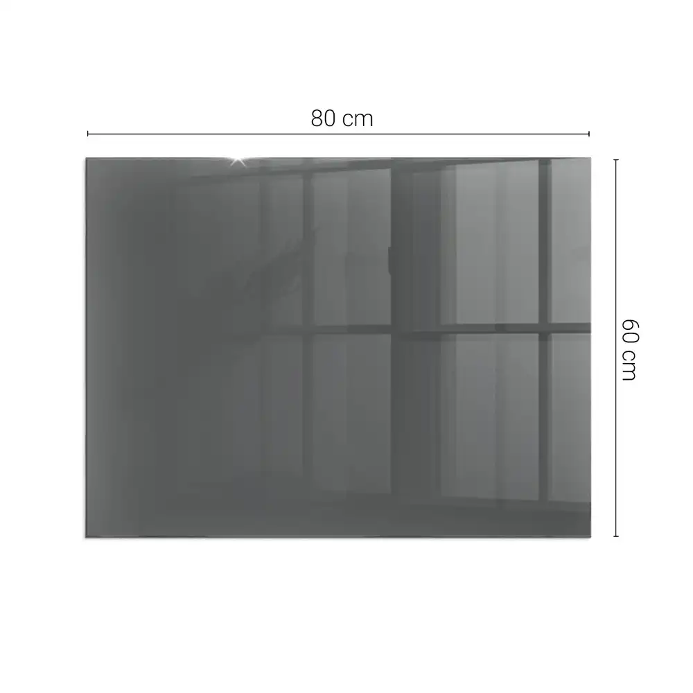 Plaque de sol rectangulaire en verre gris-brun pour cheminée d'angle