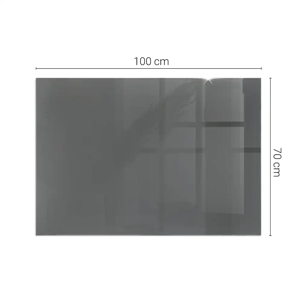 Plaque de sol rectangulaire en verre gris-brun pour cheminée d'angle