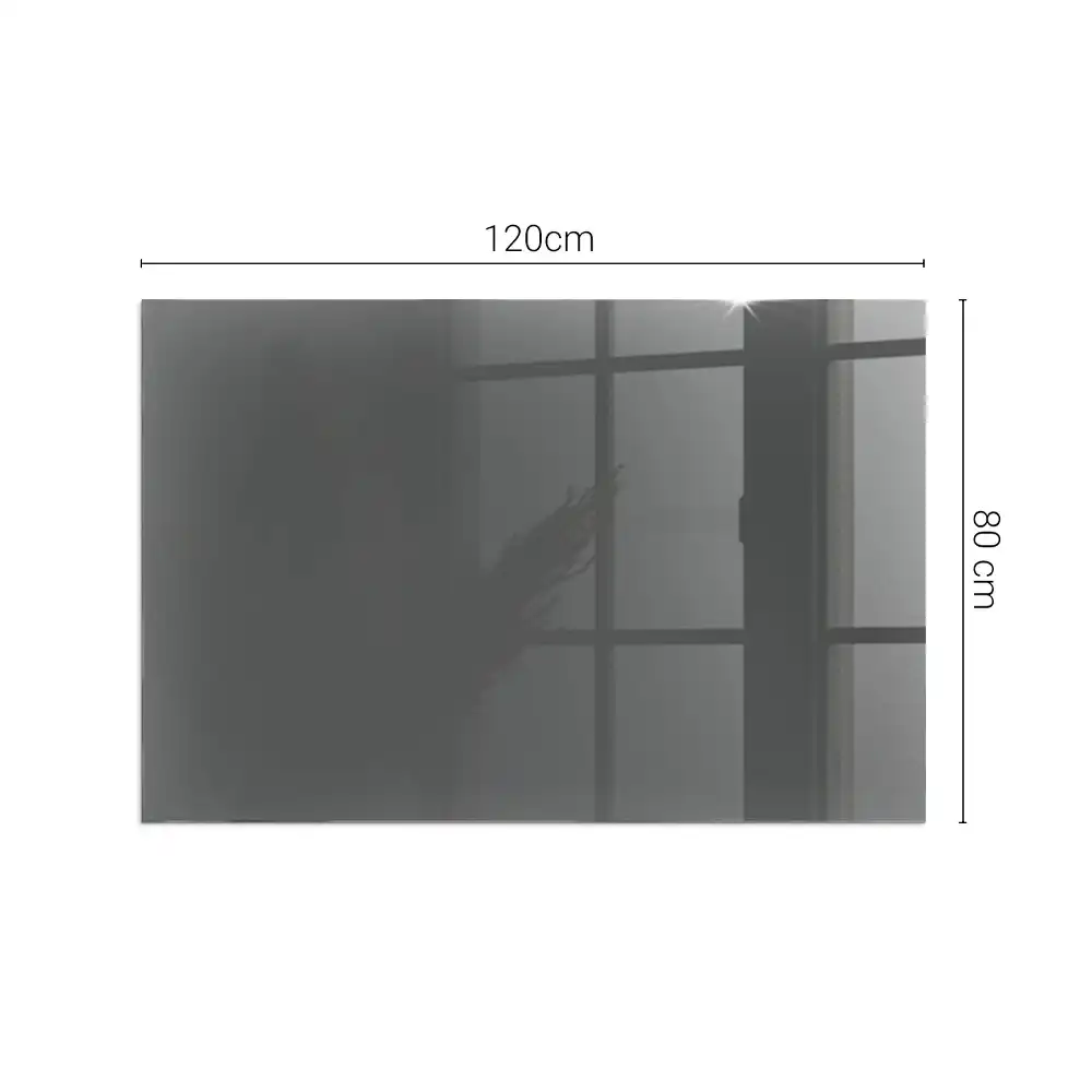 Plaque de sol rectangulaire en verre gris-brun pour cheminée d'angle