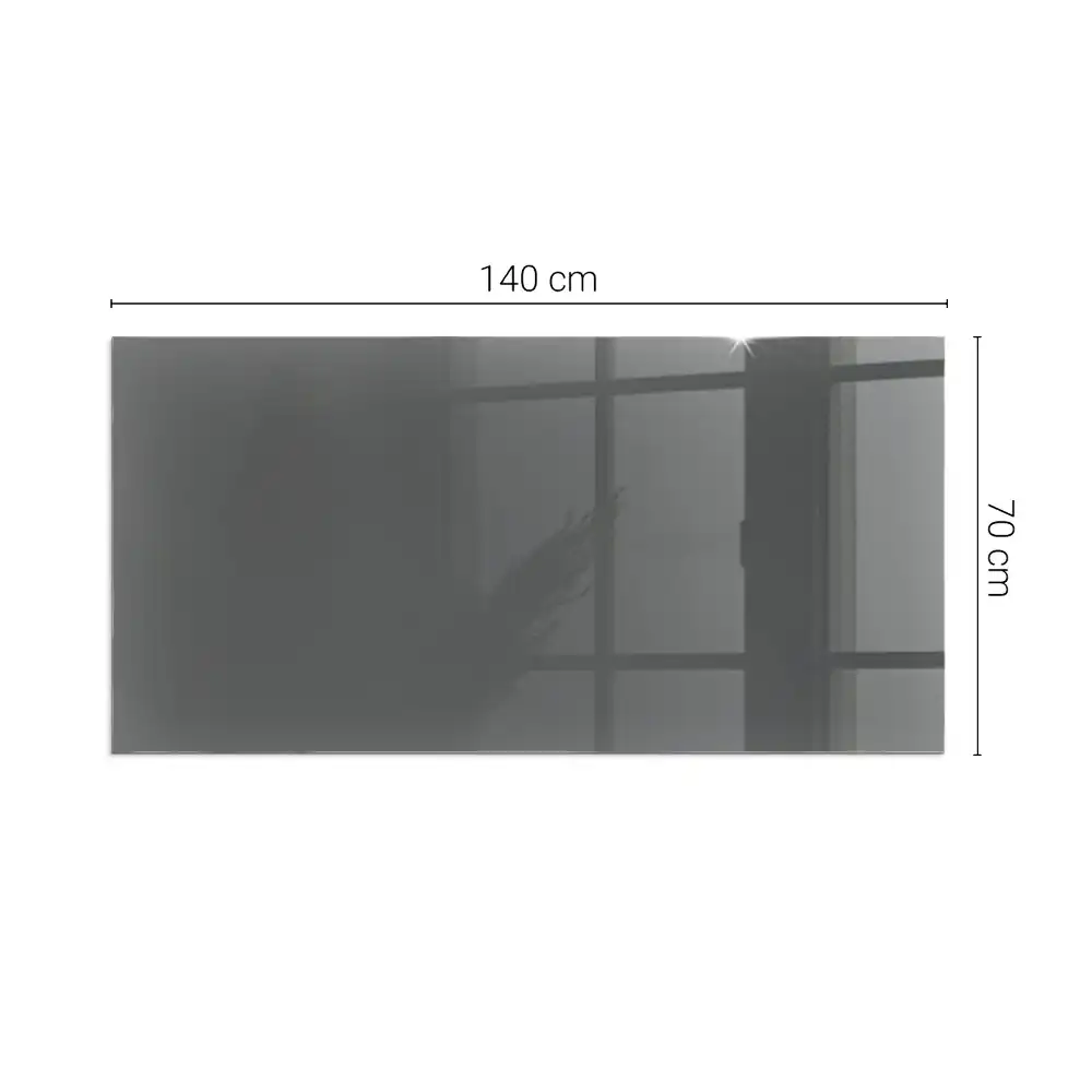 Plaque de sol rectangulaire en verre gris-brun pour cheminée d'angle