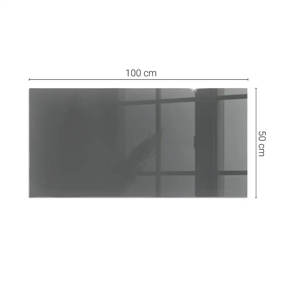 Plaque de sol rectangulaire en verre gris-brun pour cheminée d'angle